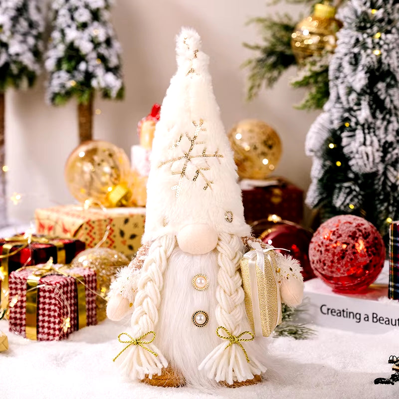 30Cm Glowing Gnome Christmas Decorations 2024 Faceless Plush Dolls Elf Home Ornaments Navidad New Year 2024 Gift