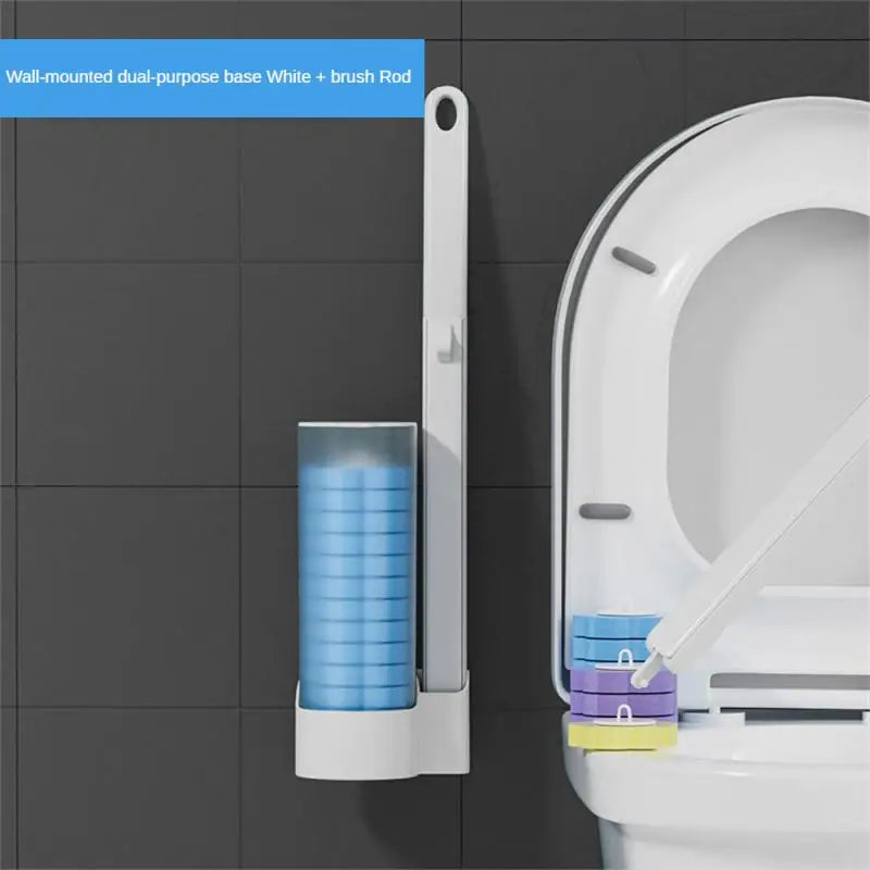 Cleaning Brush Set Transparent Wall-Mounted Brush Toilet Clean Toilet Brush Wall Mounted Toilet Brush Pp Sponge Disposable