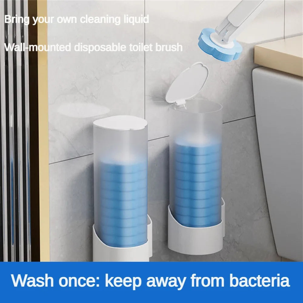 Cleaning Brush Set Transparent Wall-Mounted Brush Toilet Clean Toilet Brush Wall Mounted Toilet Brush Pp Sponge Disposable