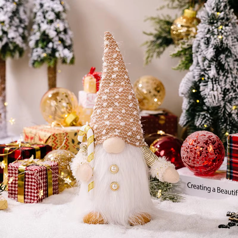 30Cm Glowing Gnome Christmas Decorations 2024 Faceless Plush Dolls Elf Home Ornaments Navidad New Year 2024 Gift