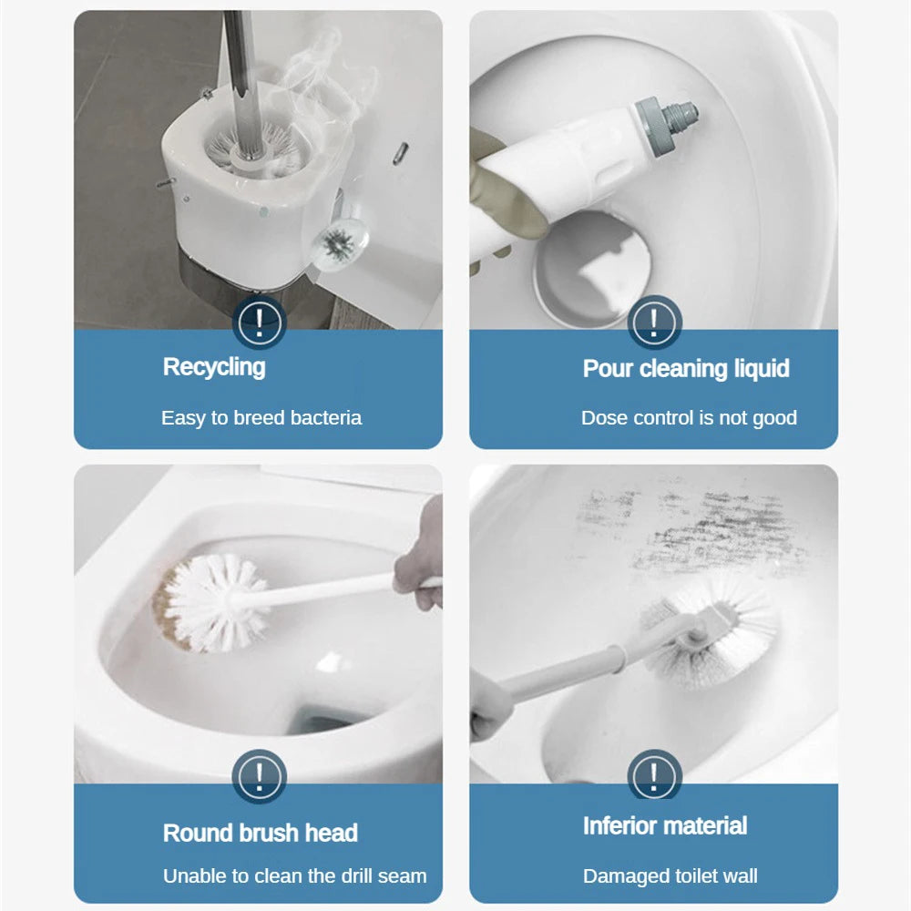 Cleaning Brush Set Transparent Wall-Mounted Brush Toilet Clean Toilet Brush Wall Mounted Toilet Brush Pp Sponge Disposable