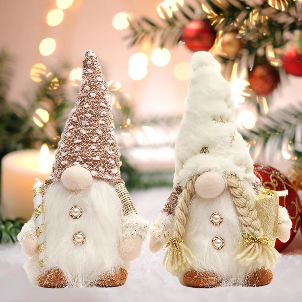 30Cm Glowing Gnome Christmas Decorations 2024 Faceless Plush Dolls Elf Home Ornaments Navidad New Year 2024 Gift