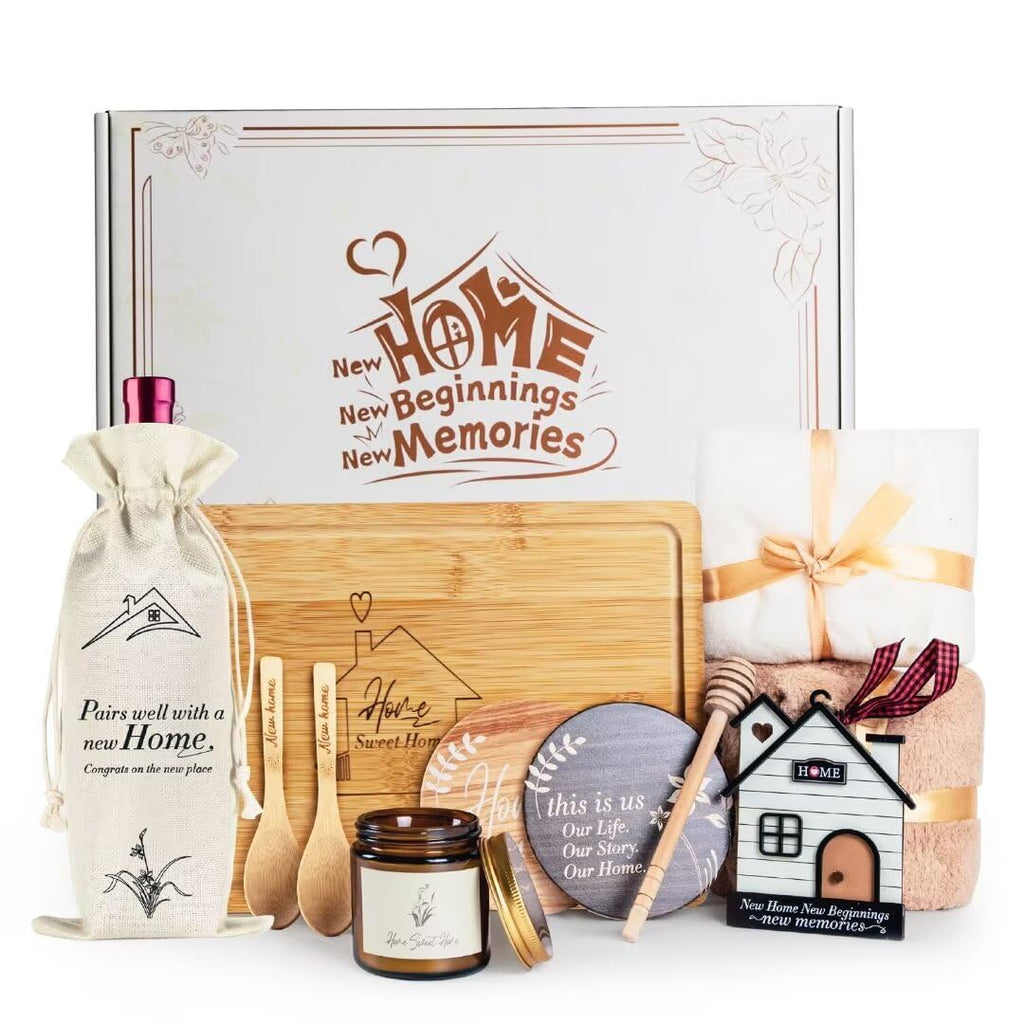 House Warming Gifts New Home,11 Pcs New Home Gift Ideas Basket,Housewarming Gifts,Closing Gifts for Home buyer,Couple, Women,New Homeowners