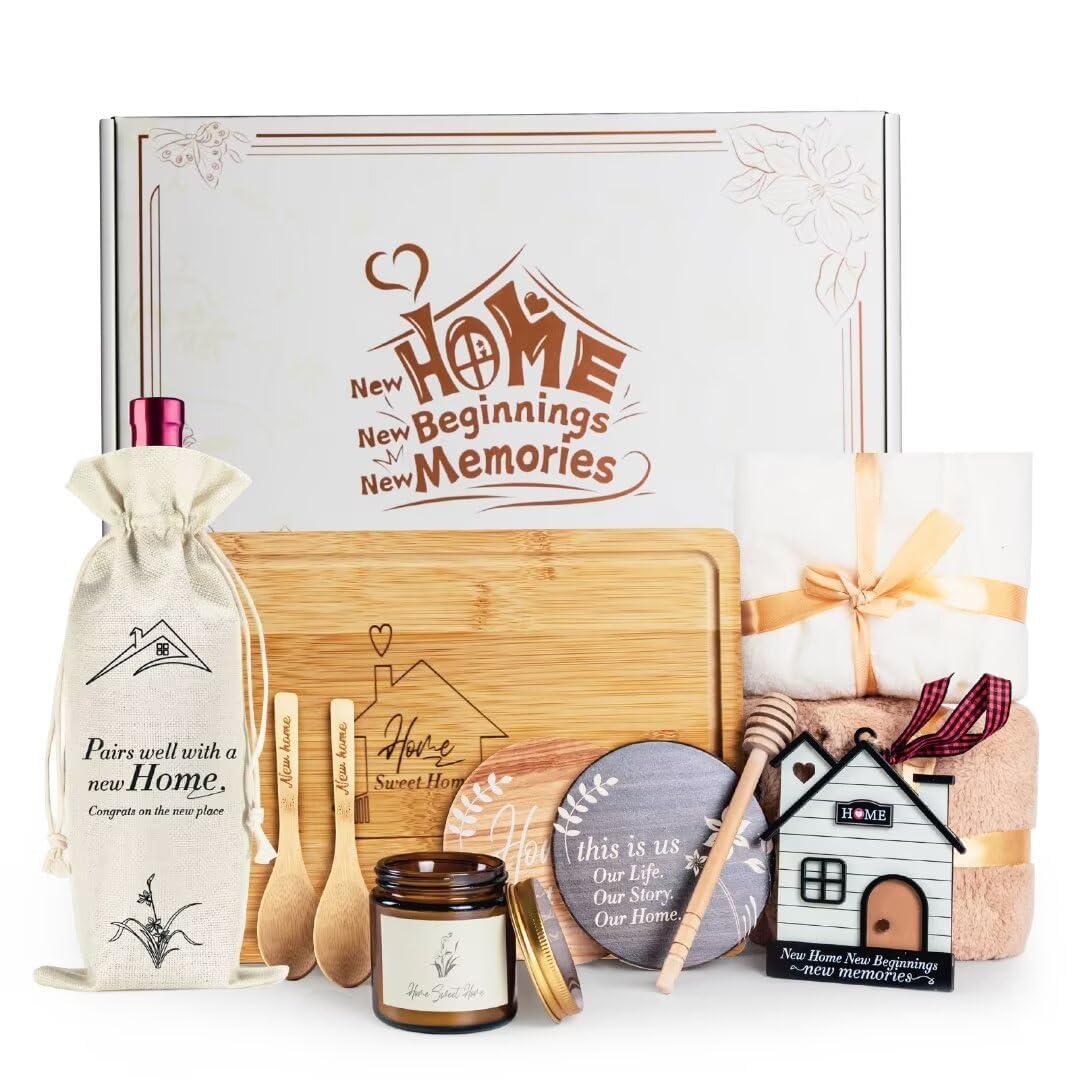 House Warming Gifts New Home,11 Pcs New Home Gift Ideas Basket,Housewarming Gifts,Closing Gifts for Home buyer,Couple, Women,New Homeowners