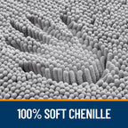 OLANLY Bathroom Rugs 30x20, Extra Soft Absorbent Chenille Bath Rugs, Rubber Backing Quick Dry, Machine Washable Bath Mats for Bathroom Floor, Tub and Shower, Home Decor Accessories, Grey