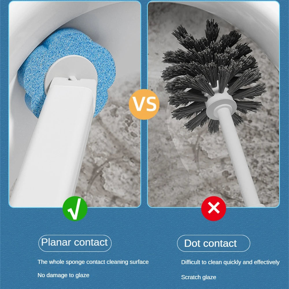 Cleaning Brush Set Transparent Wall-Mounted Brush Toilet Clean Toilet Brush Wall Mounted Toilet Brush Pp Sponge Disposable