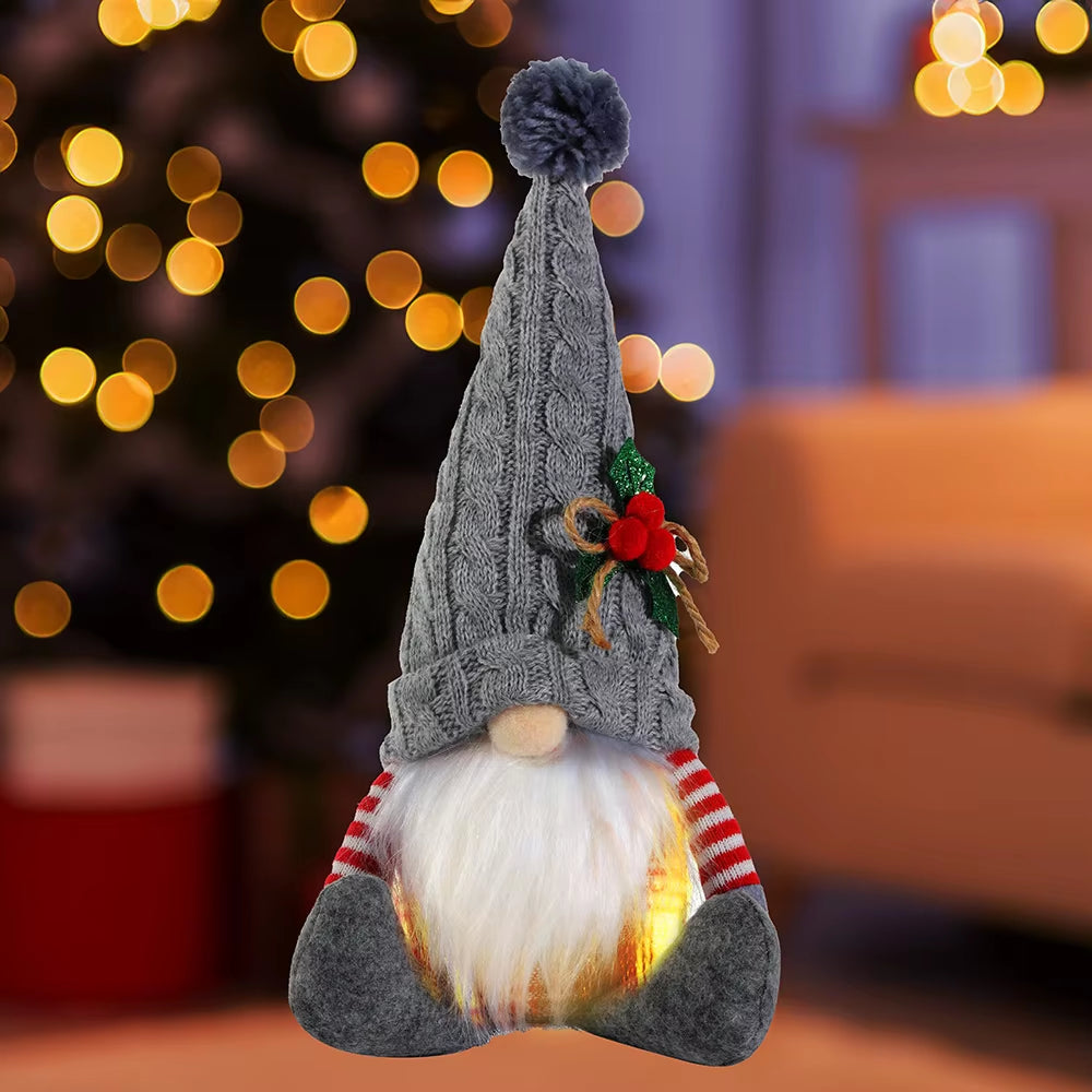 30Cm Glowing Gnome Christmas Decorations 2024 Faceless Plush Dolls Elf Home Ornaments Navidad New Year 2024 Gift