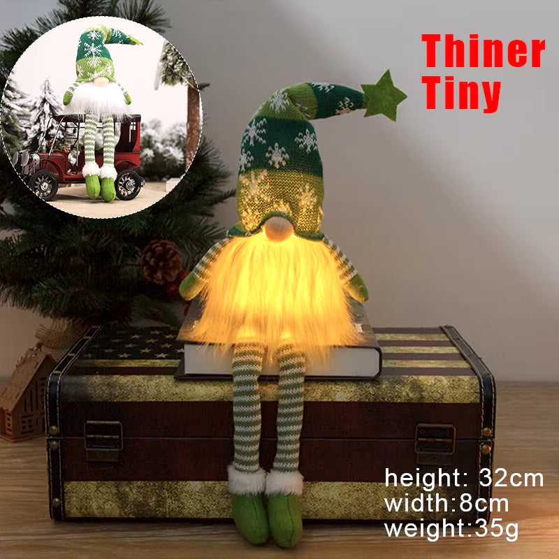 30Cm Glowing Gnome Christmas Decorations 2024 Faceless Plush Dolls Elf Home Ornaments Navidad New Year 2024 Gift
