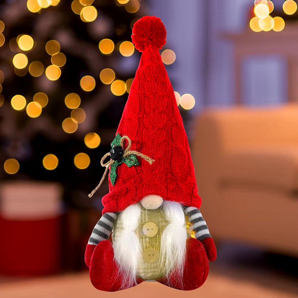 30Cm Glowing Gnome Christmas Decorations 2024 Faceless Plush Dolls Elf Home Ornaments Navidad New Year 2024 Gift